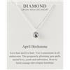Philip Jones Aprile (Diamante) Collana Birthstone Creata con Cristalli Zircondia®