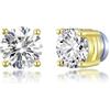 Philip Jones Orecchini a clip magnetici rotondi da uomo placcati in oro creati con cristalli Zircondia®