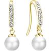 Philip Jones Orecchini pendenti placcati in oro con perle e cristalli di zirconia, Placcato in oro, Cristallo Zircondia®