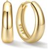 ChicSilver 8-14mm Orecchini a Cerchio Donna Argento 925 Nero Oro Eleganti | argento 925 delicato sulla pelle e anallergico; design semplice e classico, brillante, elegante,intramontabile e versatile
