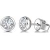 FANCIME Set di orecchini a perno con diamante coltivato in laboratorio da 0,22-0,6 carati (colori D-E, purezza VS) in argento Sterling 925, idea regalo per donne, Argento