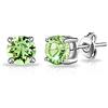 Philip Jones Orecchini a lobo verde chiaro creati con cristalli Zircondia®