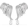 Swarovski Orecchini a clip Vienna, Taglio misto, Cigno, Bianchi, Placcato rodio