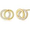 Philip Jones Orecchini a cerchio placcati in oro creati con cristalli Zircondia