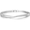 Philip Jones Bracciale rigido ad arco placcato in argento creato con cristalli Zircondia®