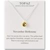 Philip Jones Novembre (Topazio) Collana Birthstone Creata con Cristalli Zircondia®