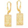LeCalla Orecchini da donna in argento Sterling 925 | Orecchini rettangolari in filigrana con placcatura in oro 14 carati, farfalla e nodo celtico | Orecchini a farfalla con chiusura a scatto