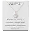 Philip Jones Collana con segno zodiacale Capricorno e biglietto di citazione con cristalli di zirconio