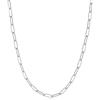 Philip Jones Collana placcata argento con piccola clip a maglie placcata argento, argento, Argento