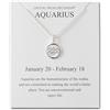 Philip Jones Collana con segno zodiacale dell'Acquario e biglietto di citazione con cristalli di zirconio