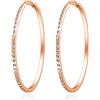 Philip Jones Orecchini a cerchio da 50 mm placcati in oro rosa creati con cristalli Zircondia®