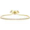Philip Jones Bracciale tennis placcato oro 2 mm regolabile creato con cristalli Zircondia®, 2mm, Cristallo, Cristallo Zircondia®