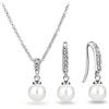 Philip Jones Set di gocce di perle placcate in argento creato con cristalli Zircondia®