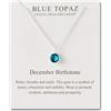 Philip Jones Dicembre (Blue Topaz) Collana Birthstone Creata con Cristalli Zircondia®
