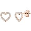 Philip Jones Orecchini a cuore aperto placcati in oro rosa creati con cristalli Zircondia®
