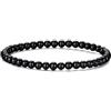 Philip Jones Braccialetto elastico con mini perline in onice nera, Onice Nera, Onice nera