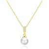 Philip Jones Collana placcata in oro con perle e cristalli di zirconia, Placcato oro, Cristallo Zircondia®