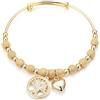 Philip Jones Bracciale rigido albero della vita placcato in oro creato con cristalli Zircondia®