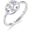 Philip Jones Anello Chakra Albero della Vita Placcato Argento Creato con Cristalli Zircondia®