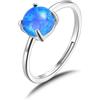 Philip Jones Anello opale blu sintetico