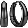 ChicSilver 8-14mm Orecchini a Cerchio Donna Argento 925 Nero Oro Eleganti | argento 925 delicato sulla pelle e anallergico; design semplice e classico, brillante, elegante,intramontabile e versatile
