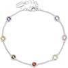 Philip Jones Braccialetto placcato argento con cristalli multicolore creati con cristalli Zircondia®