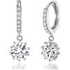 Philip Jones Orecchini a Cerchio Solitario Placcati in Argento Creati con Cristalli Zircondia®