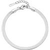 Philip Jones Bracciale a serpente piatto in acciaio inox a spina di pesce