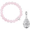 Philip Jones Braccialetto con ciondoli in Quarzo Rosa Buddha
