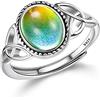 KALVICA Anello Dell'Umore In Argento Sterling 925 Per Donna, Gioielli Regolabili Per Emozioni Di Temperatura E Cambiare Colore, Regalo Per Donne E Ragazze