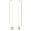 Philip Jones Orecchini in argento sterling con filo d'oro creati con cristalli austriaci, argento sterling, Argento sterling