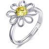 Philip Jones Anello Margherita in Cristallo Regolabile Creato con Cristalli Zircondia®