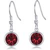 Philip Jones Orecchini pendenti in cristallo rosso scuro creati con cristalli Zircondia®