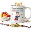 zig zag Set regalo Rakhi per fratello - Rakhi con biglietto di auguri, Roli Chawal e Brother stampato tazza | Confezione regalo combinata Raksha Bandhan | Filo Rakhi per Bhai