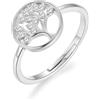 Philip Jones Anello Albero della Vita Placcato Argento Creato con Cristalli Zircondia®