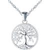 MOOFUN Albero della Vita Collana da donna- Argento Sterling 925 Collana con Ciondolo Albero della Vita Gioiello in Argento Ipoallergenico Minimalista Amuleti Religiosi da Regalo per Lei Famiglie