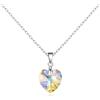 Philip Jones Collana Cuore Aurora Borealis in Argento Sterling Creata con Cristalli Zircondia®