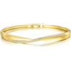 Philip Jones Bracciale Rigido ad Arco Placcato in Oro Creato con Cristalli Zircondia®