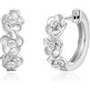 Philip Jones Orecchini a Cerchio Fiore Placcati Argento Creati con Cristalli Zircondia®
