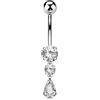 OUFER Body Piercing Barre dell'ombelico in titanio 14G, 10/12/14/16mm, Anelli dell'ombelico, Piercing dell'ombelico, Gioielli barre dell'ombelico donne