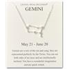 Philip Jones Gemini - Collana con segno zodiacale costellazione e biglietto di citazione con cristalli di zirconio