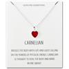 Philip Jones Collana con cuore in corniola con biglietto di citazione