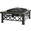 Berbecue a Legna 76x76x47 cm in Metallo Nero