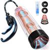 EIVILY Pompa Pene Masturbtore per Uomini - Sexytoysys Vacuum Device Pene Dispositivo Medico Eiaculazione Ritardata, Sex Toys Masturvatore Maschile Succhia per Uomo con 6 Anello Fallico, Ingrandimento Toy