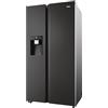 Haier HSW79F18DIPT - Frigorifero side-by-side con dispenser per cubetti di ghiaccio, Total No Frost, Wi-Fi e app, 177,5 x 90,5 x 72,6 cm, capacità netta 601 l e collegamento per acqua fissa