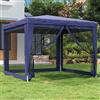 ZQQLVOO Gazebo per feste, 3 x 3 m, con 4 pareti laterali in rete, in polietilene ad alta densità, impermeabile, telaio in ferro, per eventi all'aperto, protezione solare, protezione dagli insetti, struttura
