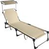 Linea Garden Friend Lettino pieghevole Mykonos in Alluminio e Textilene 2x1 Colore Beige, L1986362