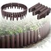 ACXIN Bordo per prato, Cordoli per Aiuole, in plastica, effetto legno, per giardino, 5,6 m, resistente alle intemperie, 1 elemento (larghezza x altezza x profondità): 28 x 24 x 1 cm, marrone
