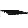 LKJephalotrop Tenda da sole con braccio articolato, 300 x 250 cm, nera, tenda retrattile per terrazza, giardino e balcone, telaio stabile in alluminio, funzionamento manuale ed elettrico