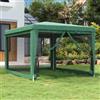 ZQQLVOO Gazebo per feste, 3 x 4 m, con 4 pareti laterali in rete, in polietilene ad alta densità, impermeabile, telaio in ferro, per eventi all'aperto, protezione solare, ventilazione, protezione dagli
